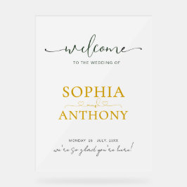 モダンミニマル結婚アクリルの歓迎サイン アクリルサイン