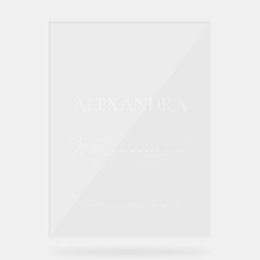 モダンミニマル結婚アクリル系ウェルカムサイン アクリルサイン (正面)