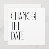 モダンミニマル結婚アールデコの変更日 招待状 (正面/裏面)