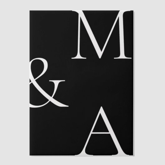 モダンミニマル結婚オーバーレイ ベラム紙招待状 (正面)