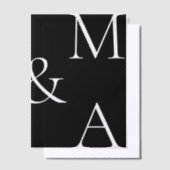 モダンミニマル結婚オーバーレイ ベラム紙招待状 (オフセット)