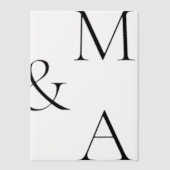 モダンミニマル結婚オーバーレイ ベラム紙招待状 (正面)