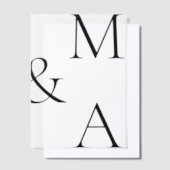 モダンミニマル結婚オーバーレイ ベラム紙招待状 (オフセット)