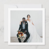 モダンミニマル結婚スクエア写真 サンキューカード (正面)