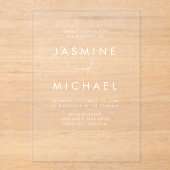 モダンミニマル結婚スクリプト アクリル招待状 (正面)