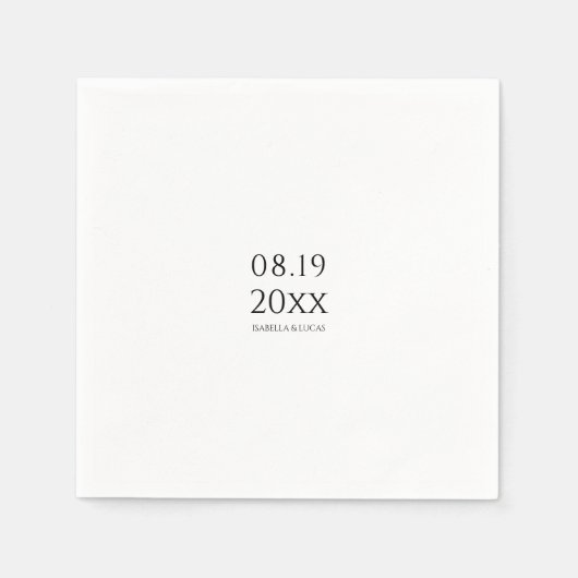 モダンミニマル結婚スクリプト スタンダードカクテルナプキン (正面)