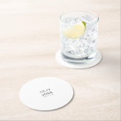 モダンミニマル結婚スクリプト ラウンドペーパーコースター (インサイチュ)