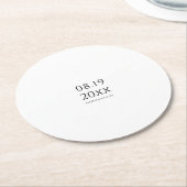 モダンミニマル結婚スクリプト ラウンドペーパーコースター (アングル)
