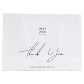 モダンミニマル結婚スクリプト ラージペーパーバッグ (裏面)
