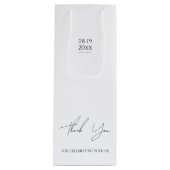 モダンミニマル結婚スクリプト ワインギフトバッグ (正面)