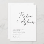 モダンミニマル結婚スクリプト 招待状 (正面/裏面)