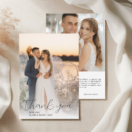 モダンミニマル結婚ナリストの写真 サンキューカード