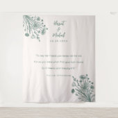 モダンミニマル結婚フローラ タペストリー (正面)