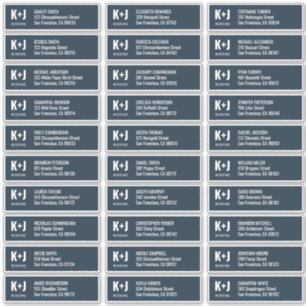 +モダンミニマル結婚リストのゲスト名アドレス シール