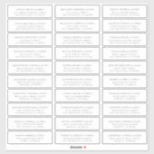 モダンミニマル結婚リストのゲスト名アドレス シール (シート)