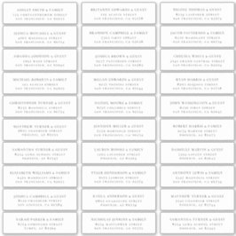 モダンミニマル結婚リストのゲスト名アドレス シール