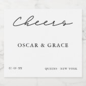 モダンミニマル結婚リストの応援 スパークリングワインラベル (シングルラベル)