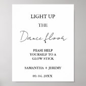 モダンミニマル結婚リストスクリプトのグローのスティック記号 ポスター (正面)