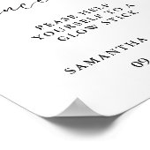 モダンミニマル結婚リストスクリプトのグローのスティック記号 ポスター (角)