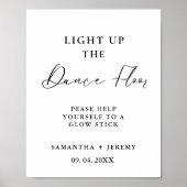 モダンミニマル結婚リストスクリプトのグローのスティック記号 ポスター (正面)