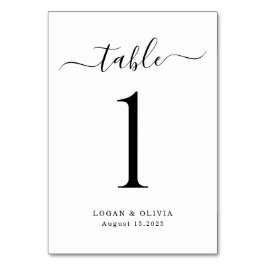 モダンミニマル結婚リストスクリプトのテーブル番号カード テーブルナンバー