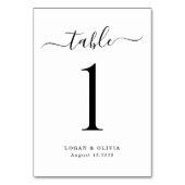 モダンミニマル結婚リストスクリプトのテーブル番号カード テーブルナンバー (裏面)
