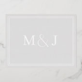 モダンミニマル結婚リポート詳細 箔招待状ポストカード (裏面)