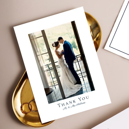 モダンミニマル結婚写真 サンキューカード