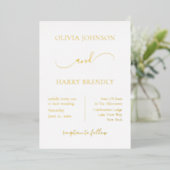 モダンミニマル結婚実在金箔招待状 箔招待状 (立ち正面)