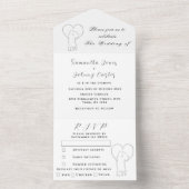 モダンミニマル結婚対エレガント素朴2 オールインワン招待状 (内側)