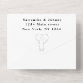 モダンミニマル結婚対エレガント素朴2 オールインワン招待状 (裏面)