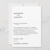 モダンミニマル結婚式の日イベントタイムラインカード 招待状 (正面)