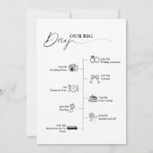 モダンミニマル結婚式の日イベントタイムラインカード 招待状 (裏面)