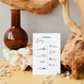 モダンミニマル結婚式の日イベントタイムラインカード 招待状