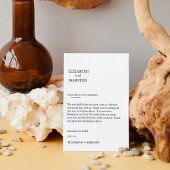 モダンミニマル結婚式の日イベントタイムラインカード 招待状