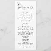 モダンミニマル結婚式 プログラムイベント プログラム (裏面)