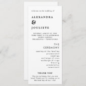 モダンミニマル結婚式 プログラムイベント プログラム (正面/裏面)