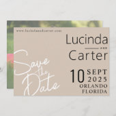 モダンミニマル結婚式Dateカードを保存 招待状 (正面/裏面)