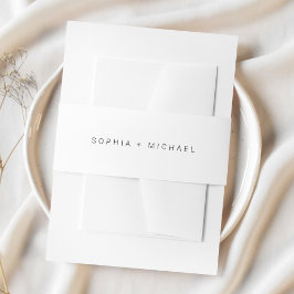 モダンミニマル結婚白黒 招待状ベリーバンド