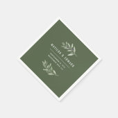 モダンミニマル結婚葉 スタンダードカクテルナプキン (角)