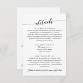 モダンミニマル結婚詳細ホテル情報 エンクロージャーカード (正面/裏面)