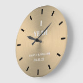 モダンミニマル結婚金ゴールド ラージ壁時計 (傾斜)