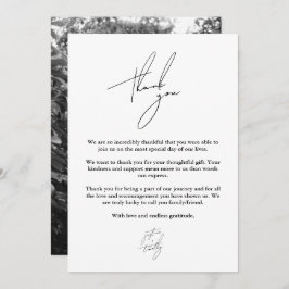 モダンミニマル結婚Scriptサンキューカード 招待状