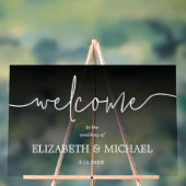 モダンミニマル結婚Welcome Transparent Black アクリルサイン (ニュートラル)