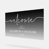 モダンミニマル結婚Welcome Transparent Black アクリルサイン (傾斜)