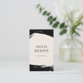 モダンミニマル絵を描白黒 名刺 (スタンド正面)