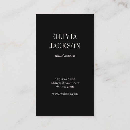 モダンミニマル絵を描白黒 名刺 (裏面)