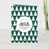 モダンミニマル緑のクリスマス数々の写真 サンキューカード (裏面)