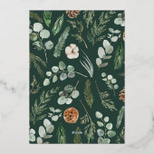 モダンミニマル緑の水色リース 箔シーズンカード (裏面)