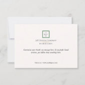 モダンミニマル縁どグ緑ロゴ事業 サンキューカード (裏面)